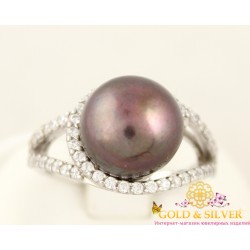 Серебряное кольцо Алевтина с жемчугом 1716/9р
